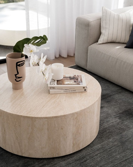 Elle Round Block Coffee Table by GlobeWest from Make Your House A Home Premium Stockist. Furniture Store Bendigo. 20% off Globe West Sale. Australia Wide Delivery.