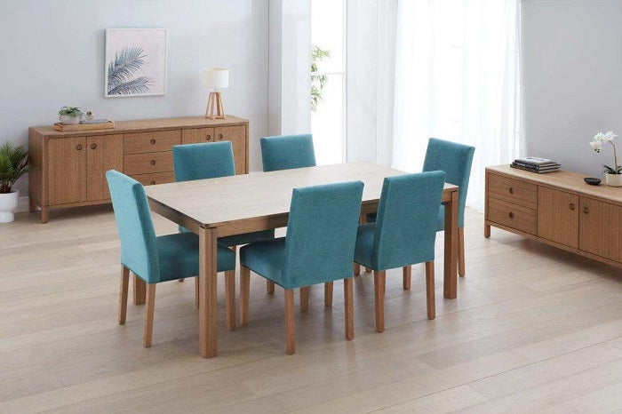 Kiama Dining Suite in solid Tasmanian Oak available at Make Your House A Home. Furniture Store Bendigo. Astra Australian Made Timber Furniture.