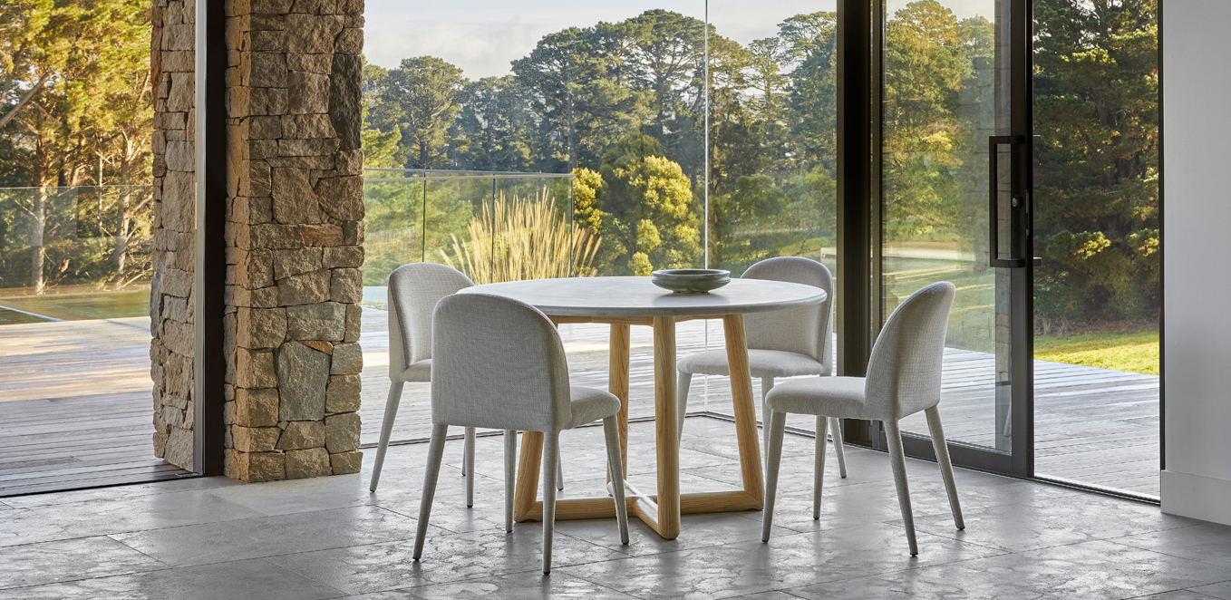 Camille Marble Dining Table by GlobeWest from Make Your House A Home Premium Stockist. Furniture Store Bendigo. 20% off Globe West Sale. Australia Wide Delivery.