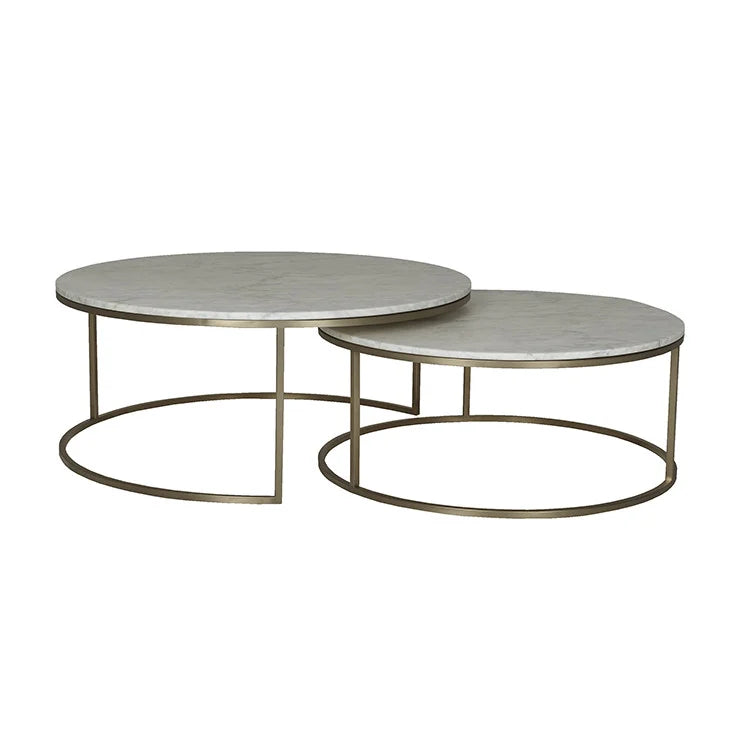 Elle Round Marble Nest Coffee Tables by GlobeWest from Make Your House A Home Premium Stockist. Furniture Store Bendigo. 20% off Globe West Sale. Australia Wide Delivery.