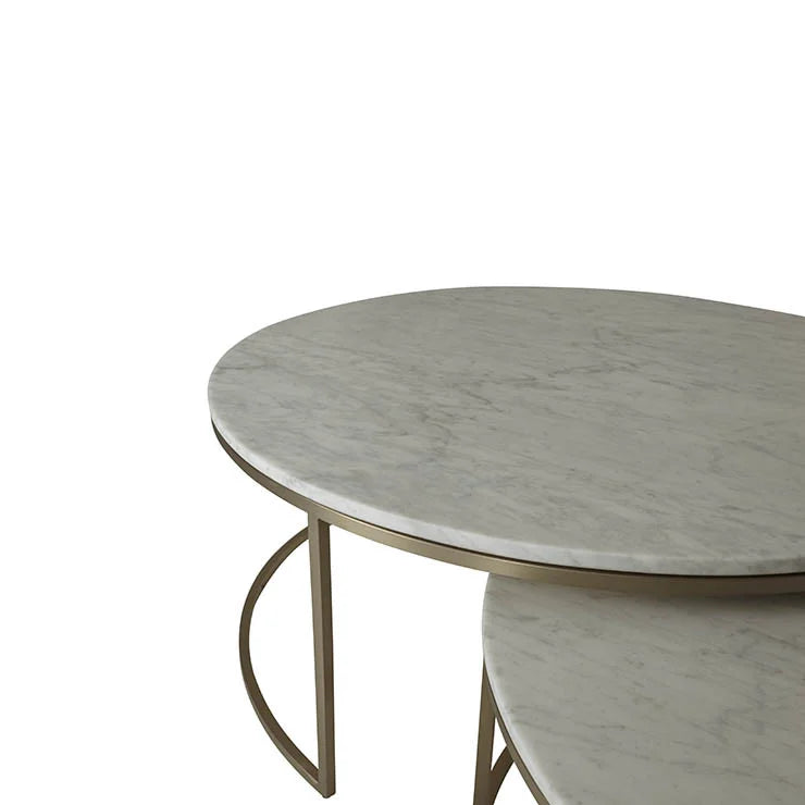 Elle Round Marble Nest Coffee Tables by GlobeWest from Make Your House A Home Premium Stockist. Furniture Store Bendigo. 20% off Globe West Sale. Australia Wide Delivery.