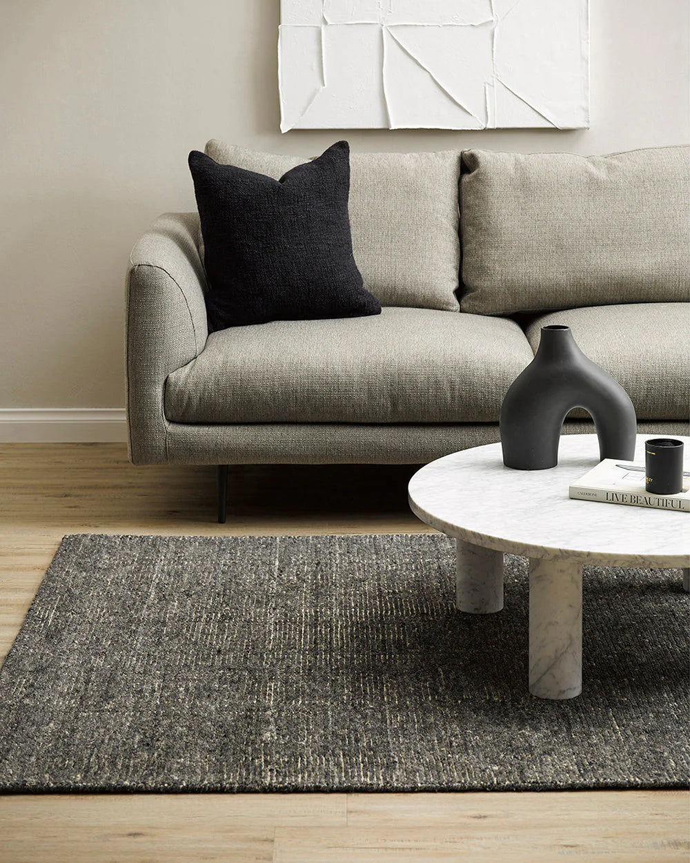 Emmett Peat Rug from Baya Furtex Stockist Make Your House A Home, Furniture Store Bendigo. Free Australia Wide Delivery. Mulberi Rugs.