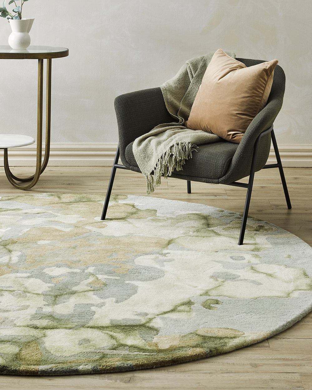Fayette Round Rug from Baya Furtex Stockist Make Your House A Home, Furniture Store Bendigo. Free Australia Wide Delivery. Mulberi Rugs.