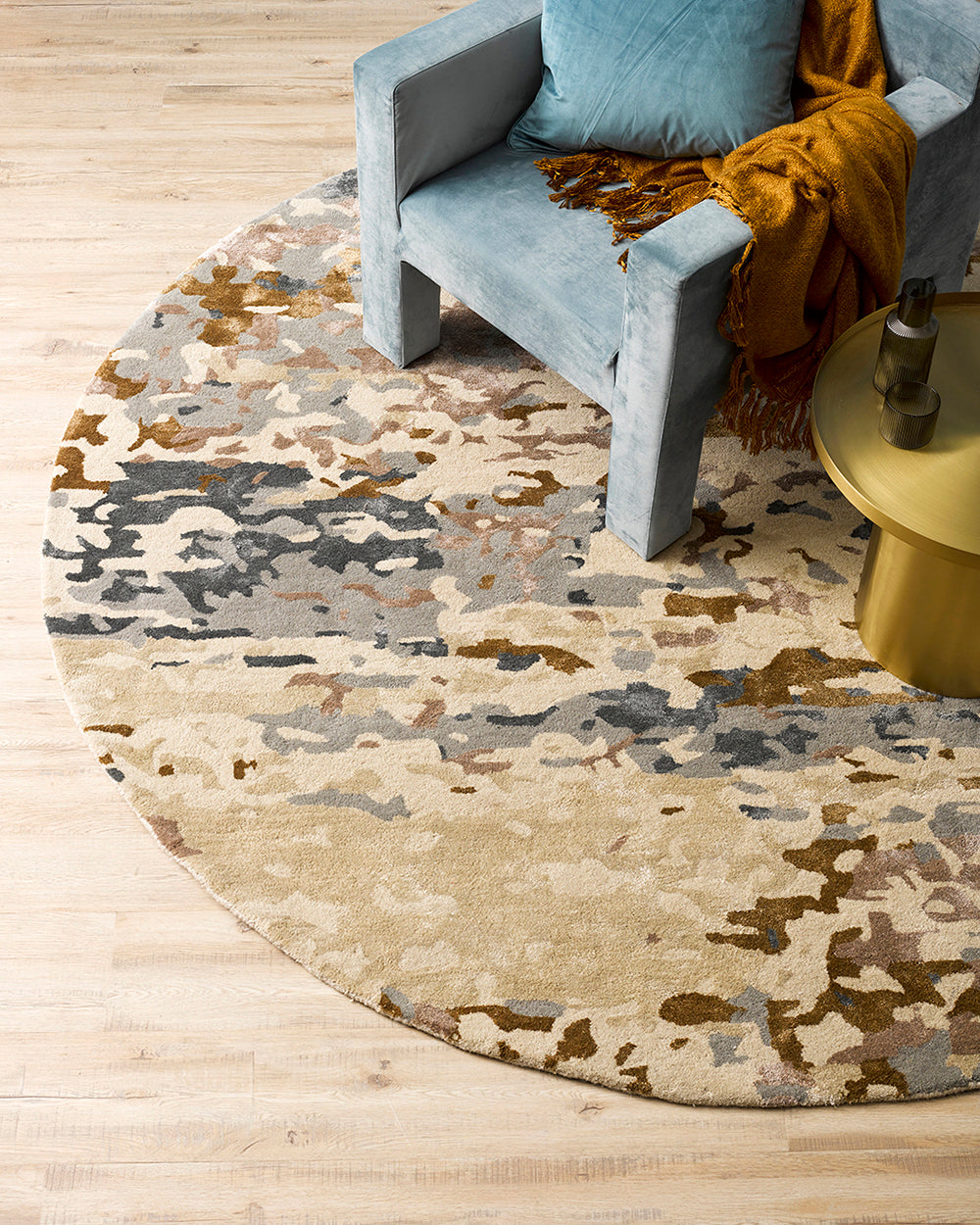 Fleur Round Rug from Baya Furtex Stockist Make Your House A Home, Furniture Store Bendigo. Free Australia Wide Delivery. Mulberi Rugs.
