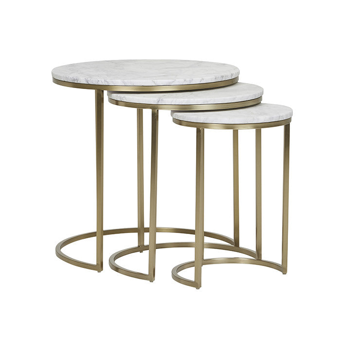 Round marble store nest coffee tables