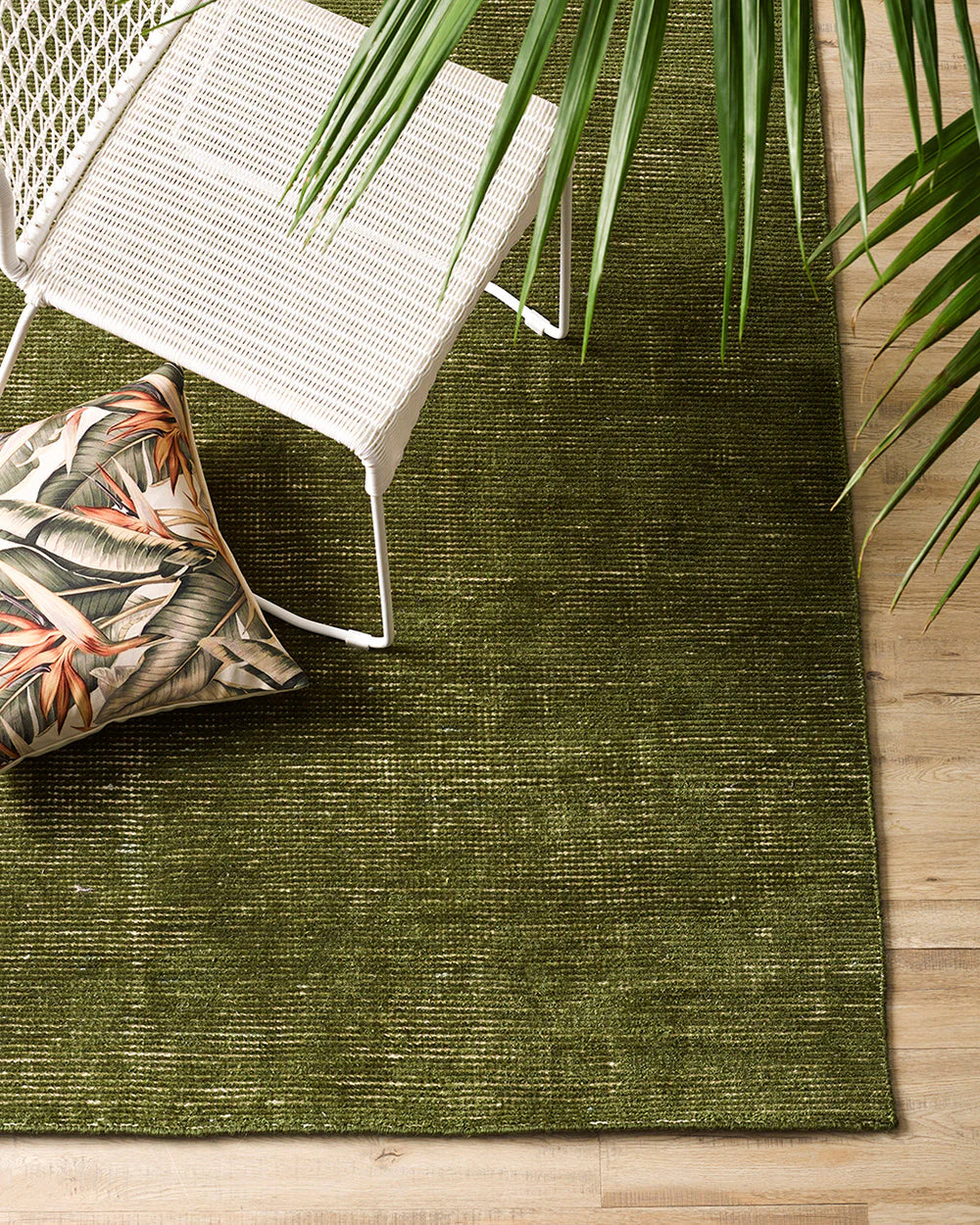 Orakei Leaf Green Outdoor Floor Rug from Baya Furtex Stockist Make Your House A Home, Furniture Store Bendigo. Free Australia Wide Delivery.